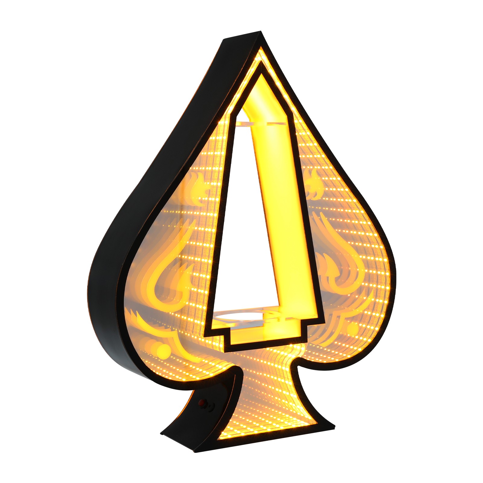 44*11*55cm Yellow Acrylic LED Lighting Wine Bottle Display Rack, Ace of Spades