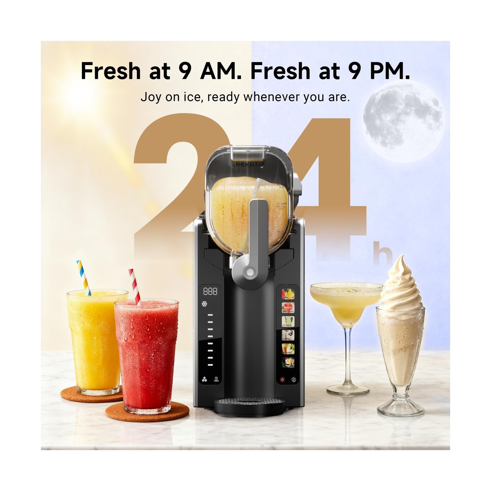 Slushie Machine for Home, 88 oz Slushy Machine, No Ice Needed Frozen Drink Ma…