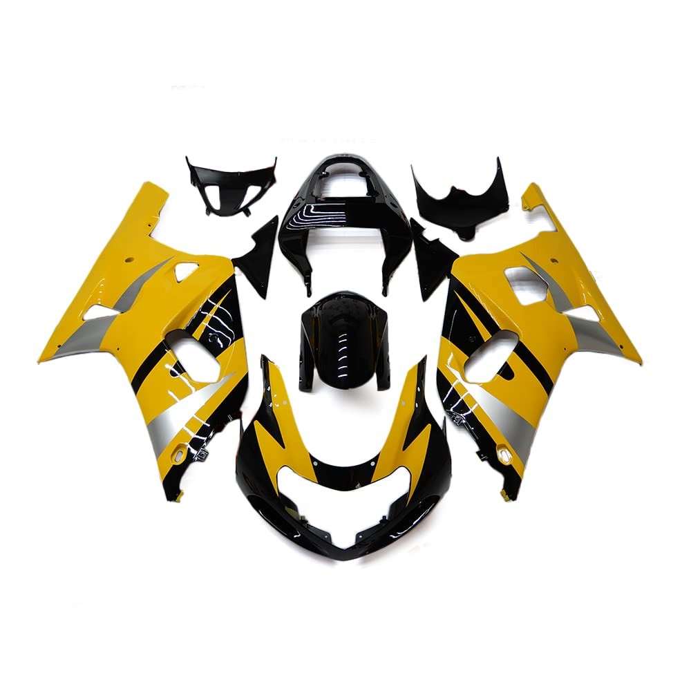 Yellow Black ABS Injection Fairing Kit Suzuki GSXR 600 750 2000-2003 K1