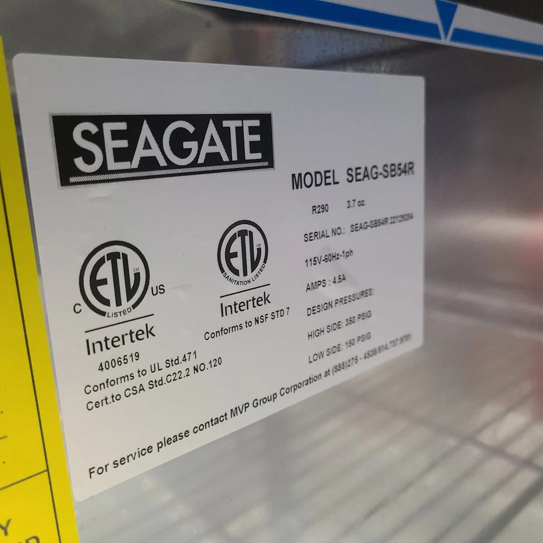 Used SEAGATE Commercial Products SB54R Reach-In Refrigerator 1054826