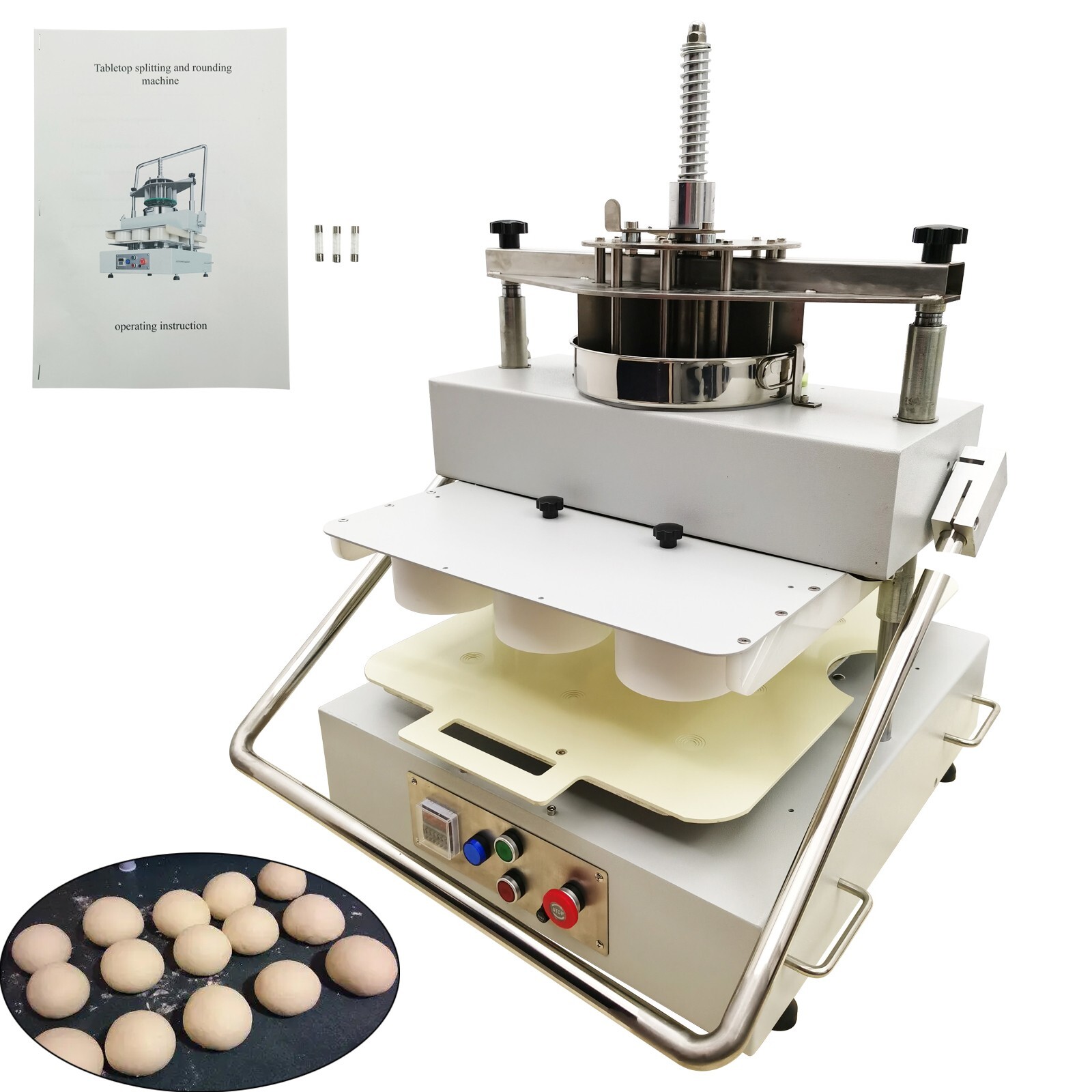 110V Commercial 14 Blocks Semi-Automatic Dough Divider and Rounder 100g-180g