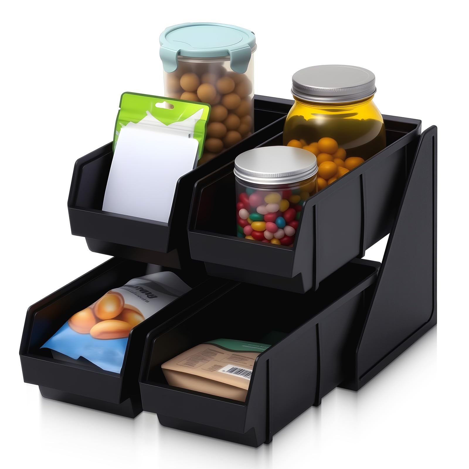 4 Compartment Serve Condiment Bin Serve Condiment Packet Organizer Stand Coun…