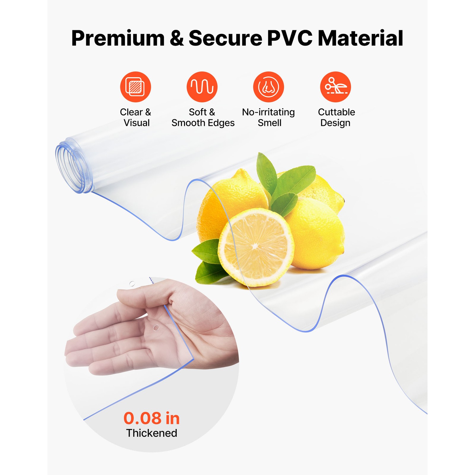 Uimoso 6 PCS PVC Strip Curtain 84 x 38 x 0.08 in for Walk-in Freezers