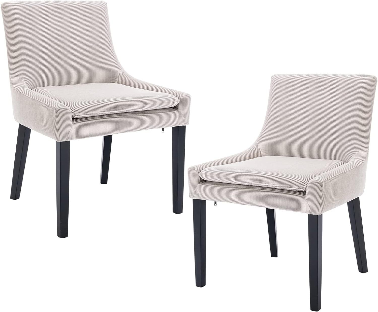 COLAMY Dining Chairs Set of 2, Upholstered Corduroy Accent Side Leisure Chairs