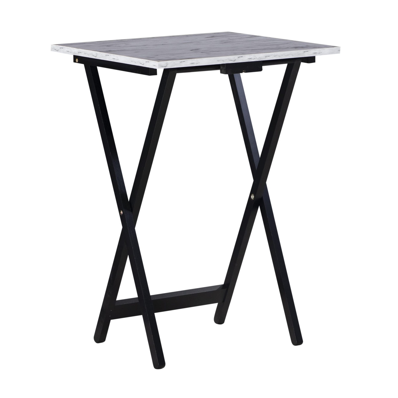Linon Tray Table Set 15.75D X 18.9W X 26.38H White 43001Whtset-01-As
