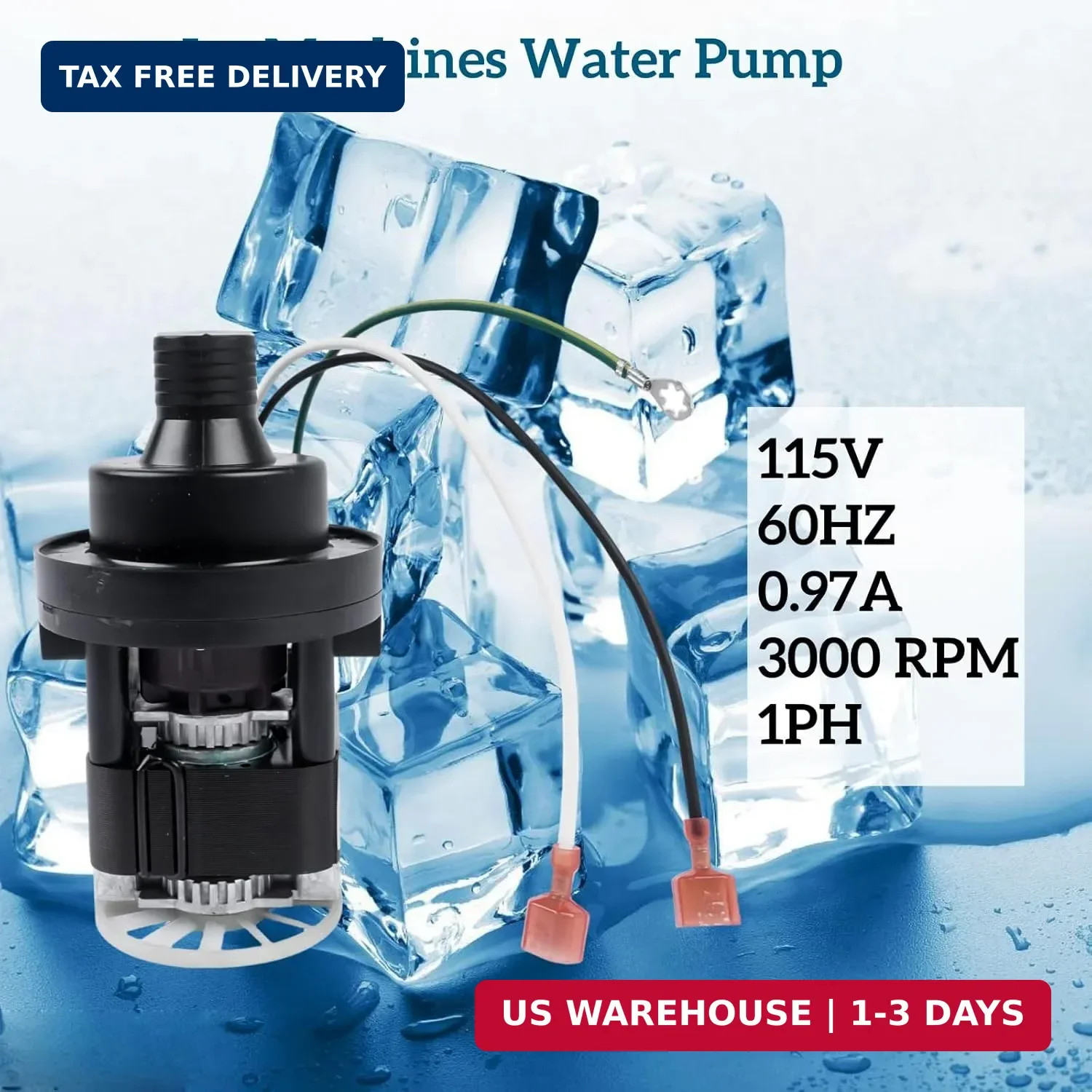 040006556 1PH Ice Machine Water Pump, 115V 60HZ | for Ice Maker Models UD0140A U