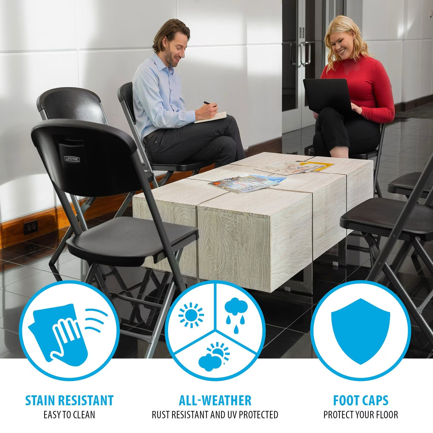 Lifetime 2nd Generation Commercial Folding Chair, Single and 4 Pack NEW