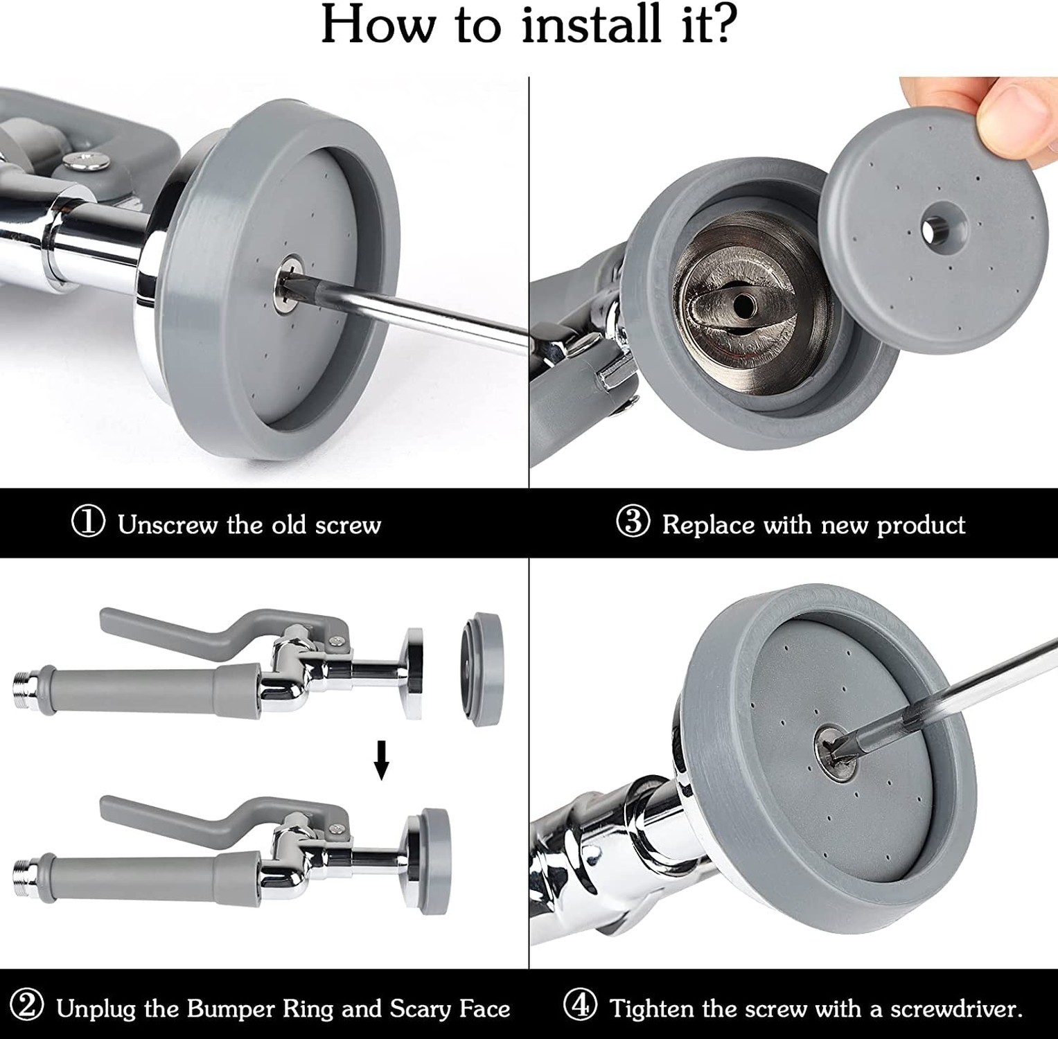 TBER Grey Pre-Rinse Spray Valve Repair Kit for All Commercial Kitchen Sink Sp…
