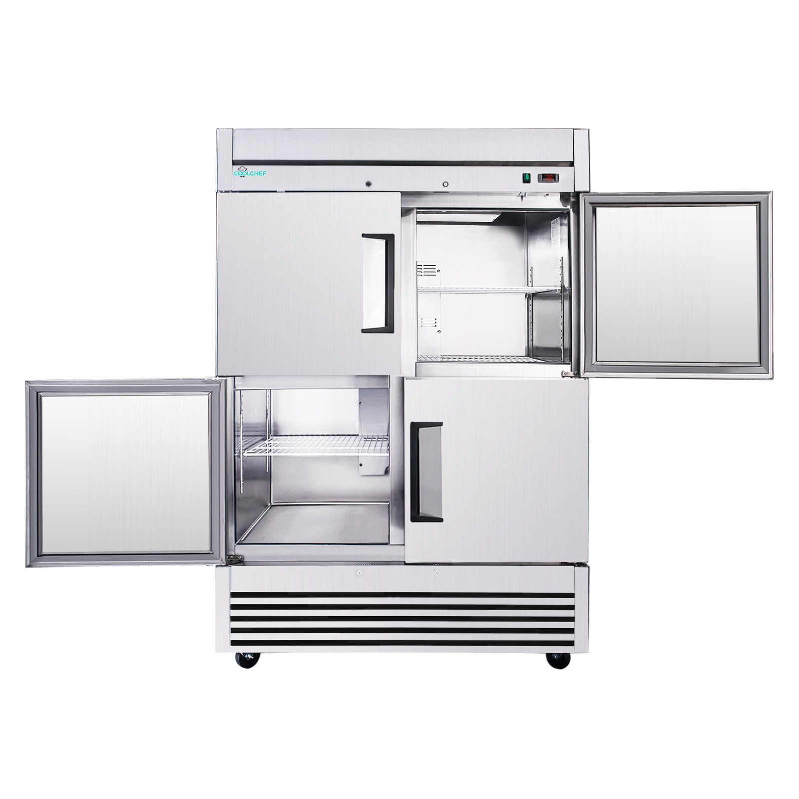54″ Commercial Refrigerator 49 Cu.Ft 4-Door 32–37℉ Air Cooling 6 Shelves, R290