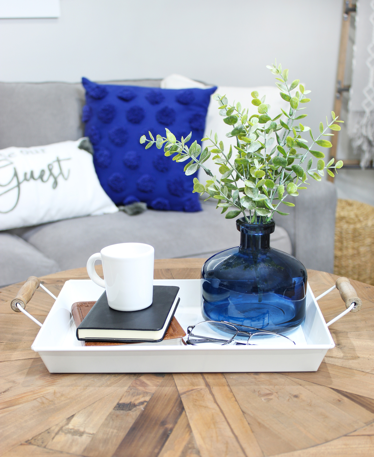 Black Enamelware Rustic Trays Set of 2, Sm/Med; Farmhouse Decor w/ Handles