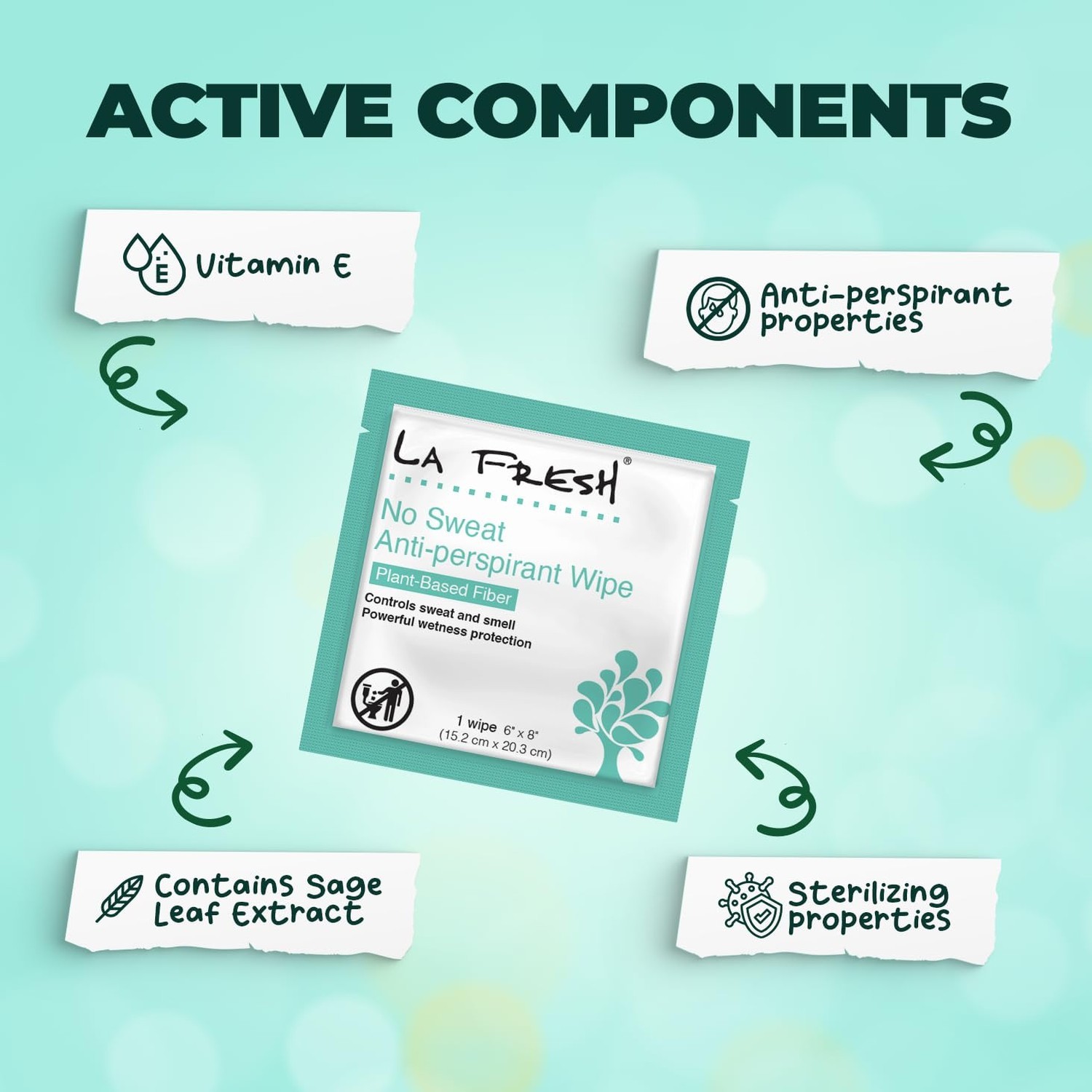La Fresh Travel Lite Antiperspirant and Body Wipes – 50 Individually Wrapped …