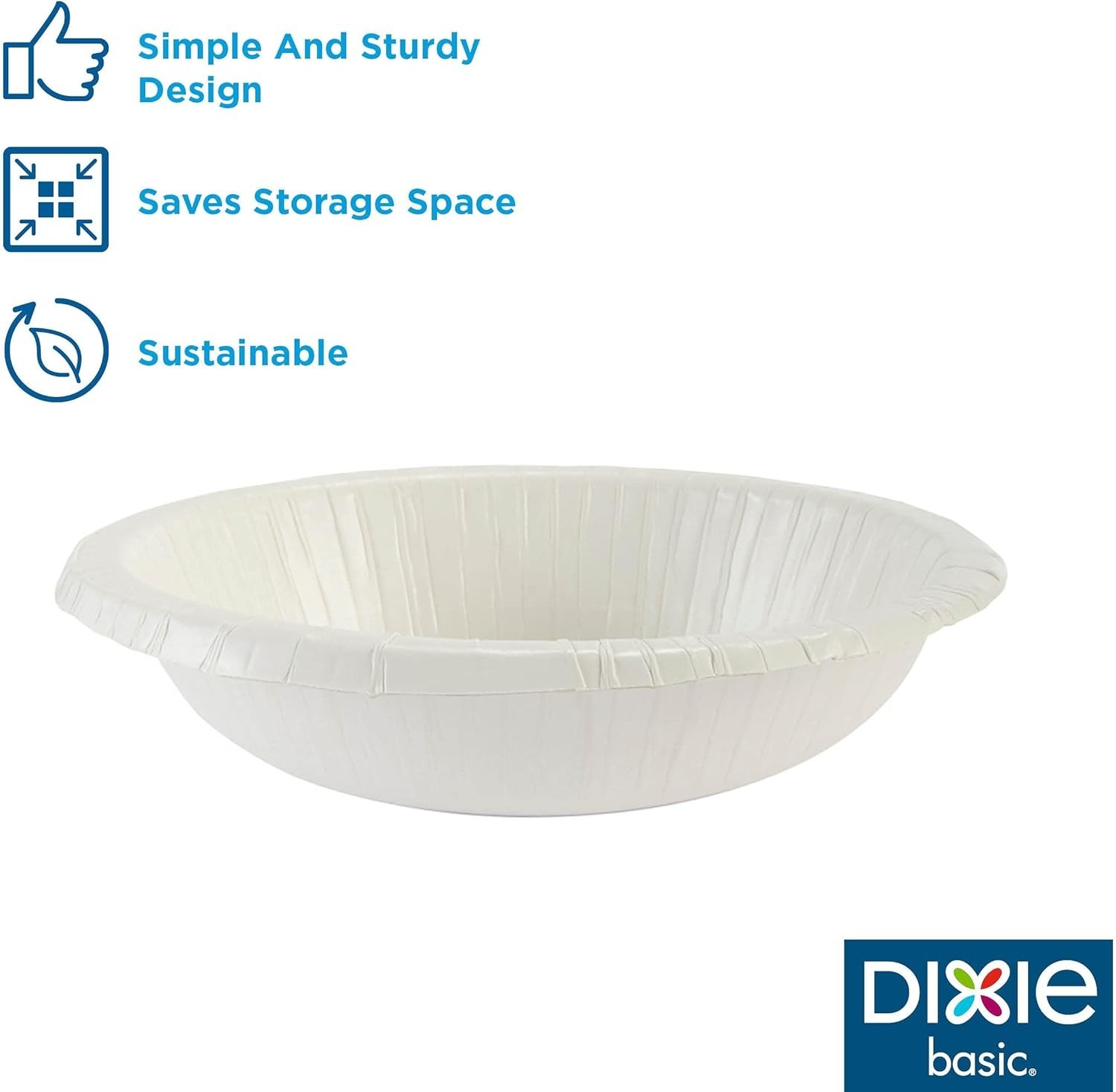 Dixie DBB12WR1 Individually Wrapped 12 oz. Disposable Bowl – White (500/Carton)