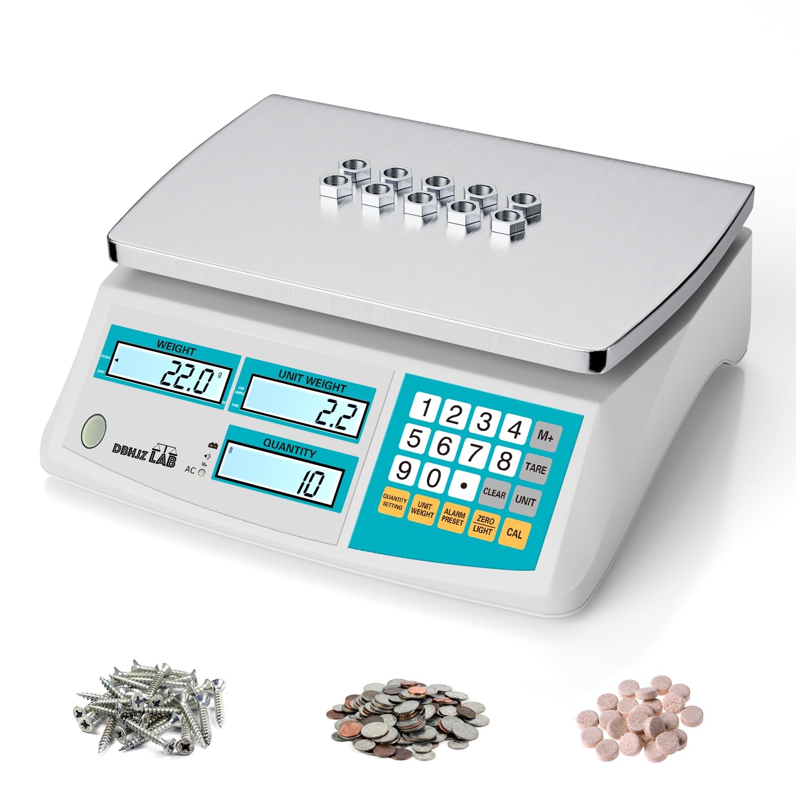 Counting Scale 15kg/33lb x 0.1g for Small Parts, Coins, Pieces, Tickets