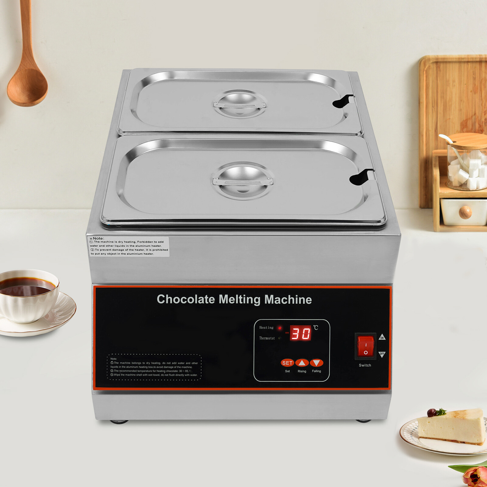 2-Pots Chocolate Melting Machine Chocolate Melting Pot Electric Chocolate Melter