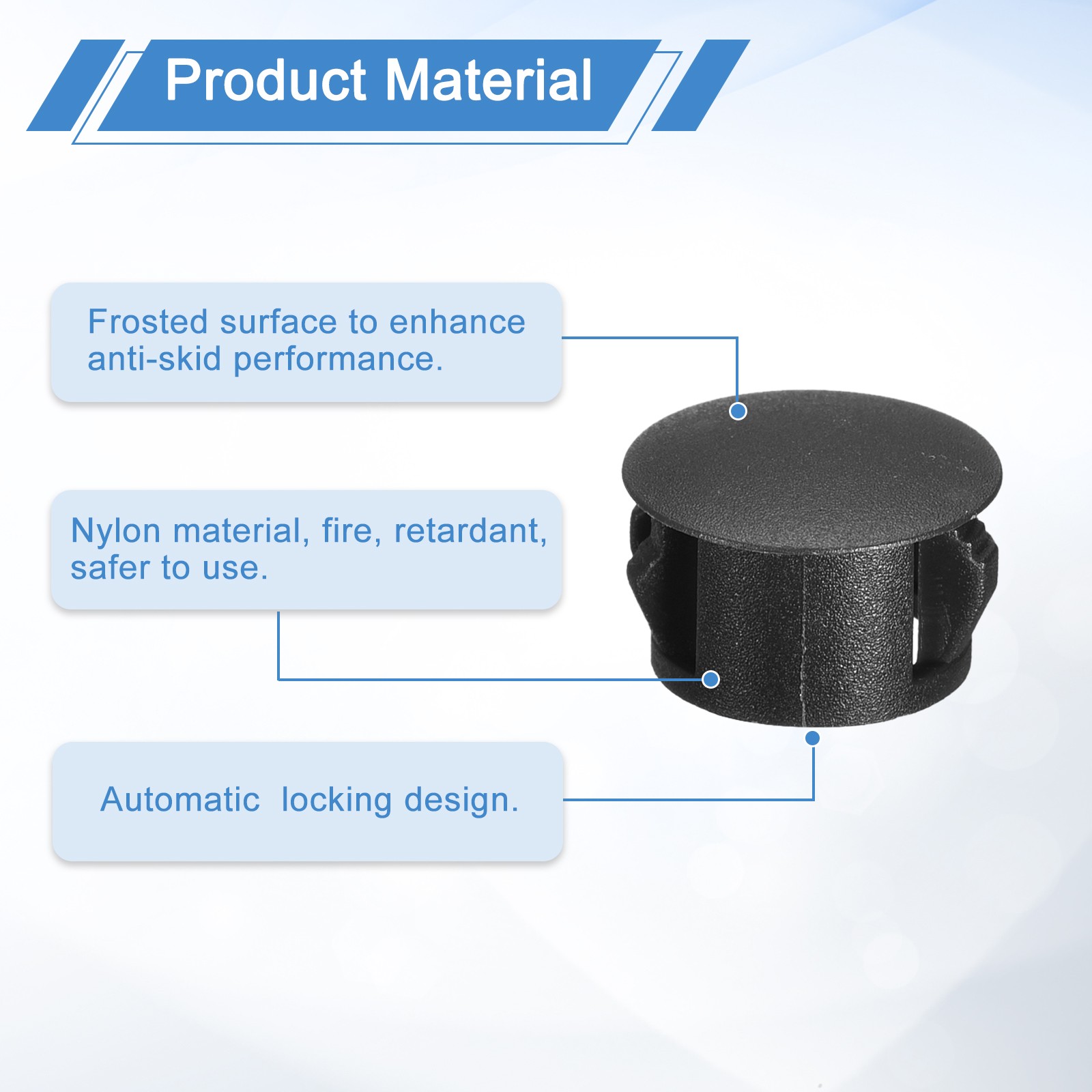 38Pcs 15mm(9/16″) Flush Type Panel Round Snap in Fastener, Black