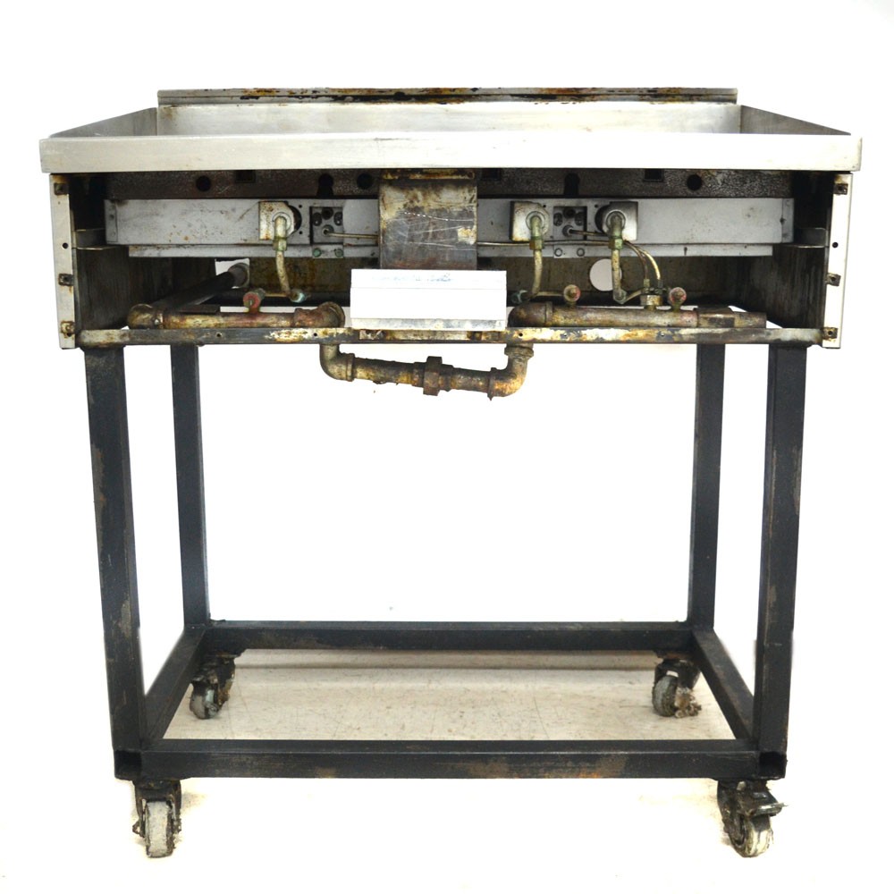 (Lot of 2) Flat Top Stainless Gas Griddle 36.5″ x 25.25″x 39″ Missing Face AS/IS