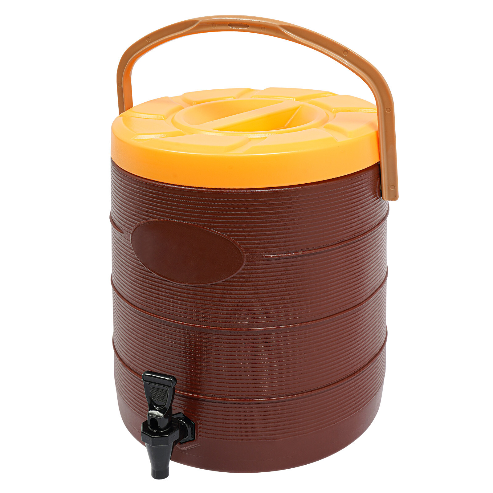 6.6gal Brown Insulated Beverage Dispenser Hot Cold Drink Dispenser with Faucet