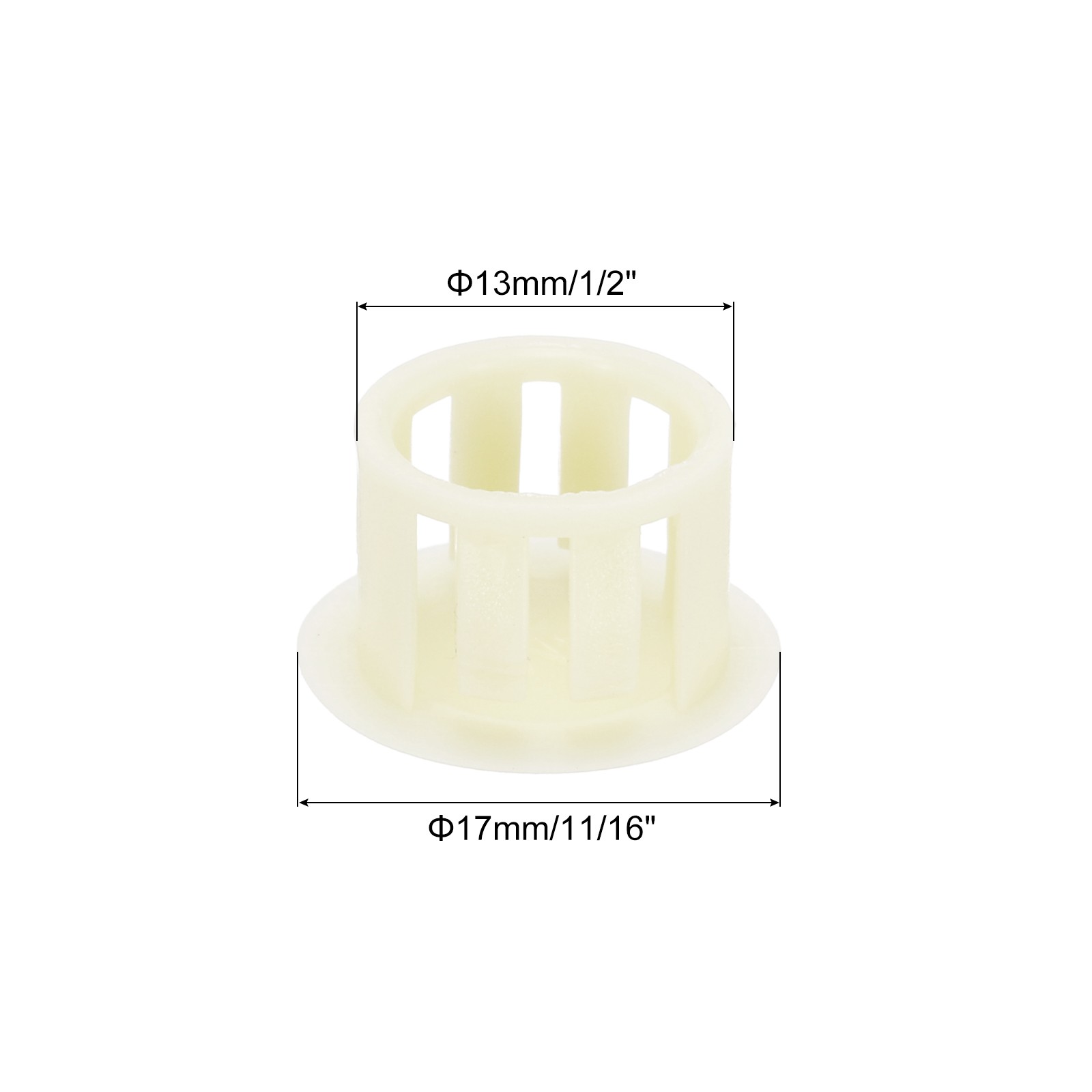 32Pcs 13mm Beige Nylon Plastic Round Locking Hole Plugs Insert End Caps