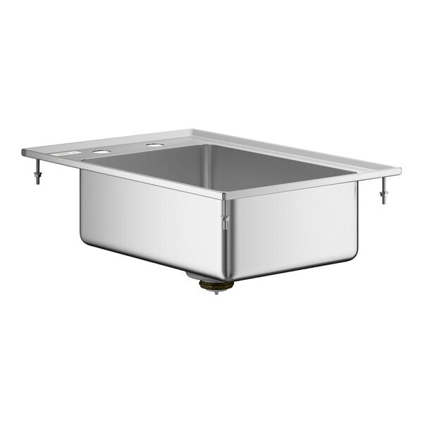 19″W x 13″L 16 Gauge Stainless Steel One Compartment Drop-In Sink