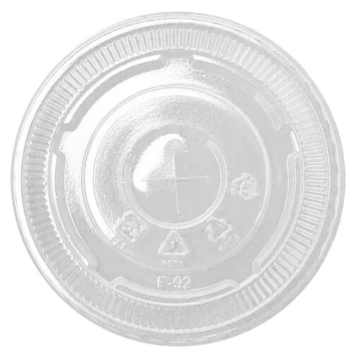 Karat 92mm PET Plastic Flat Lids – 1,000 ct, C-H662TS-A