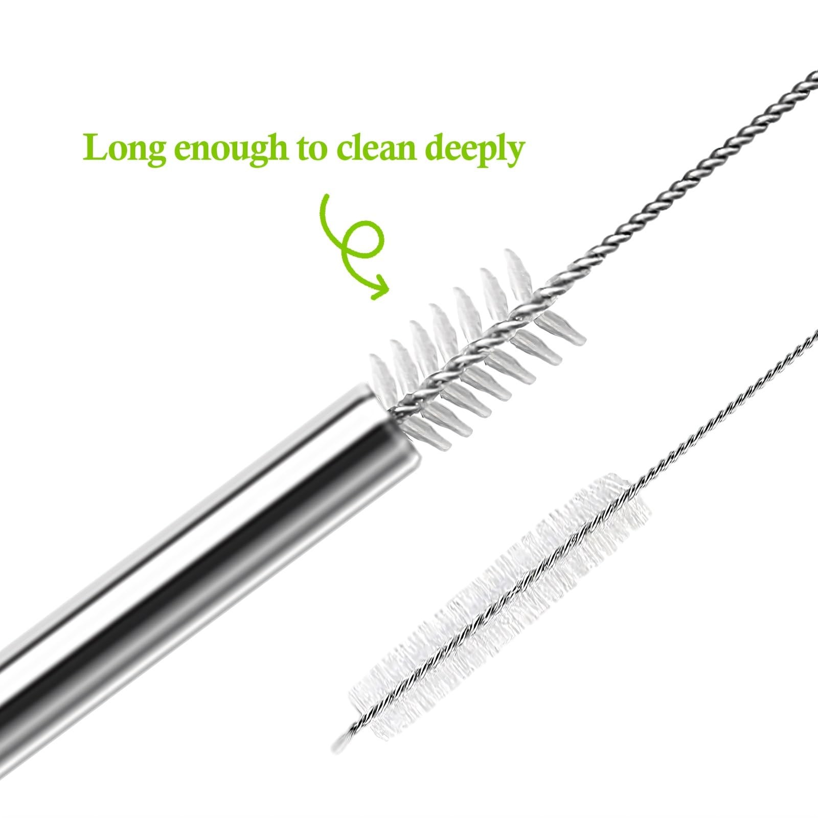 8 Inch Stainless Steel Straws Replacement for 8 inch 6pcs straight, Silver