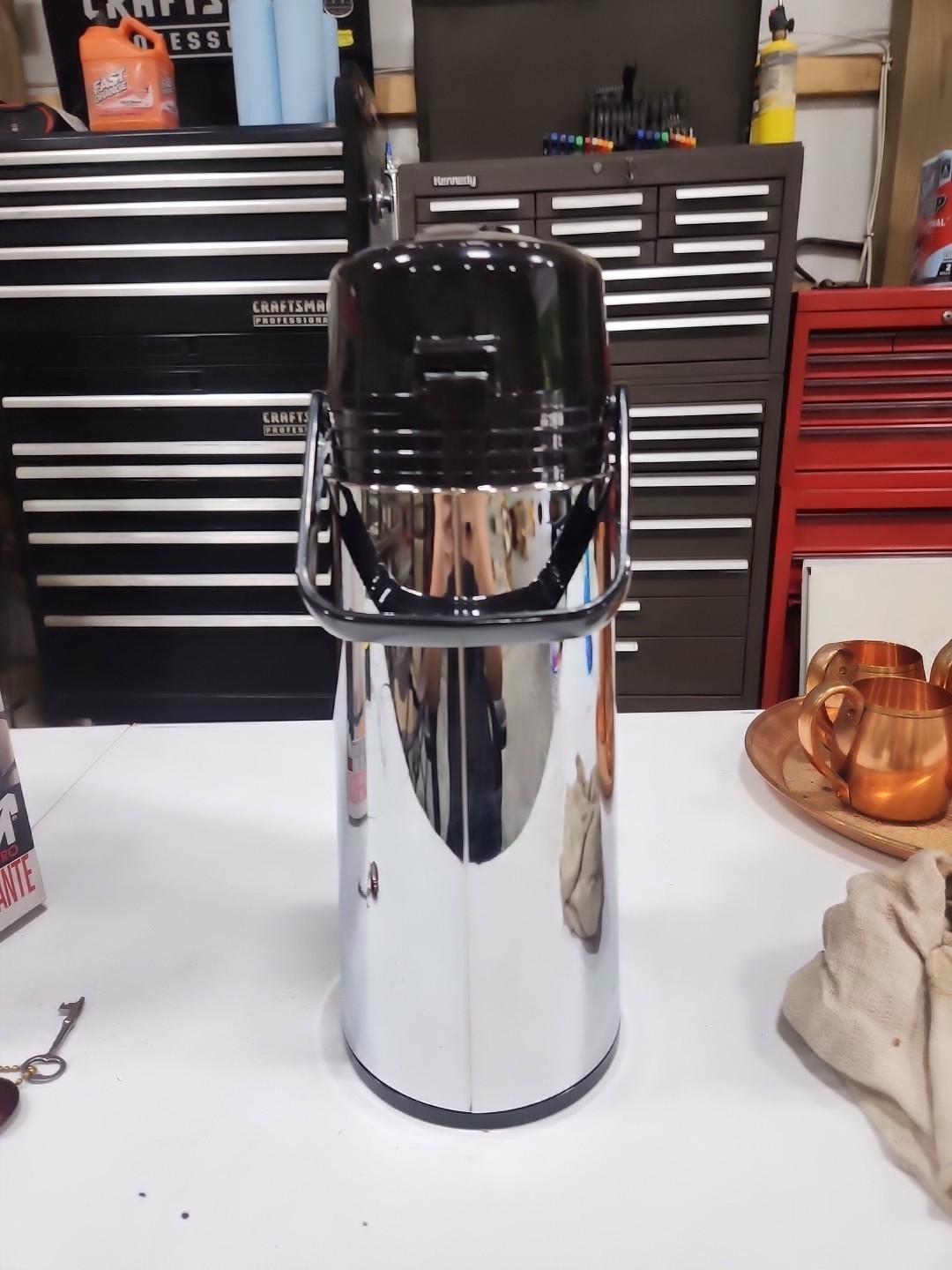 METRO 1.9 L thermal carafe air pump Coffee pot carafe isolante chrome NO. 1875