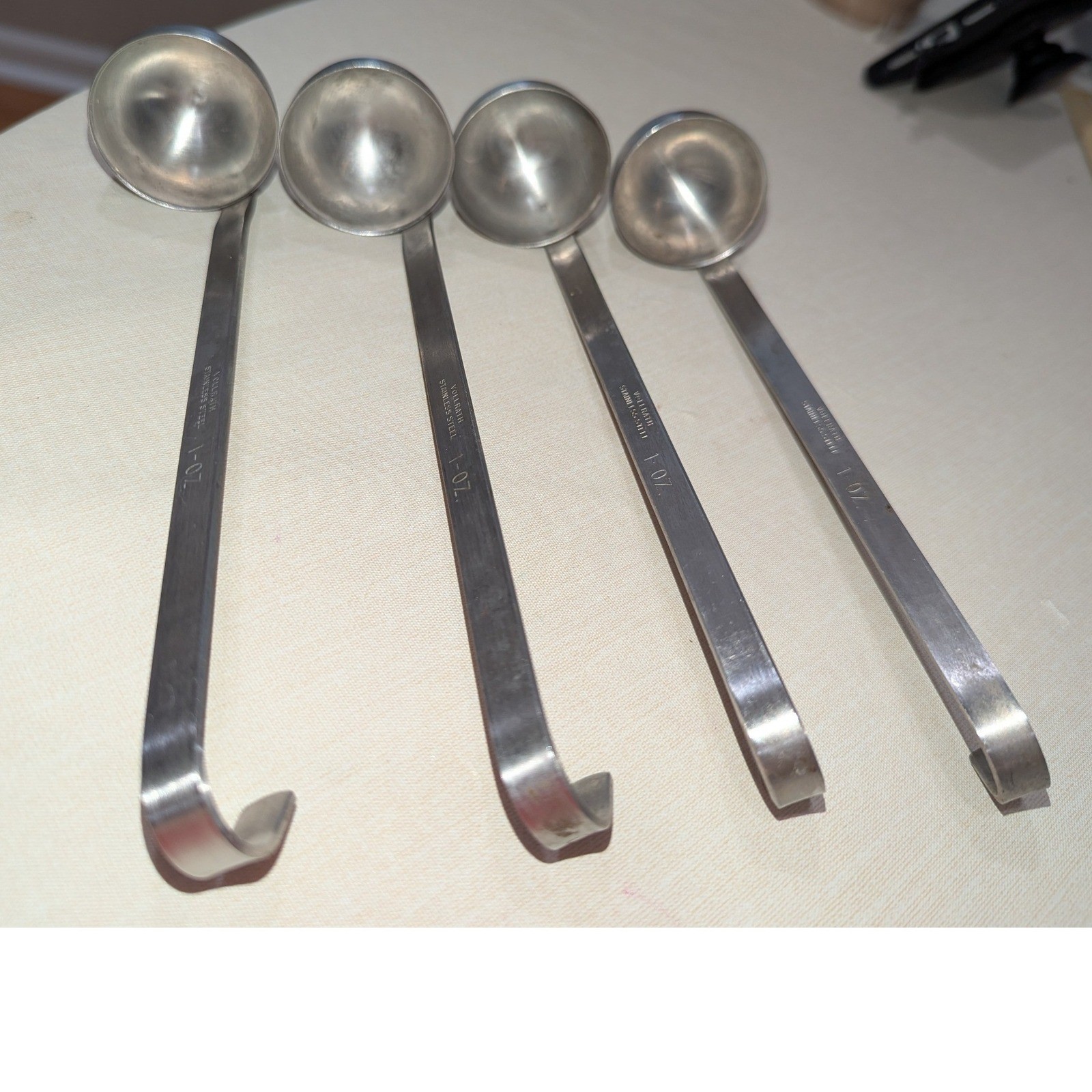 VTG Vollrath Ladle Set 1 oz Silver Stainless Steel Hooked Handle 4 Piece Set