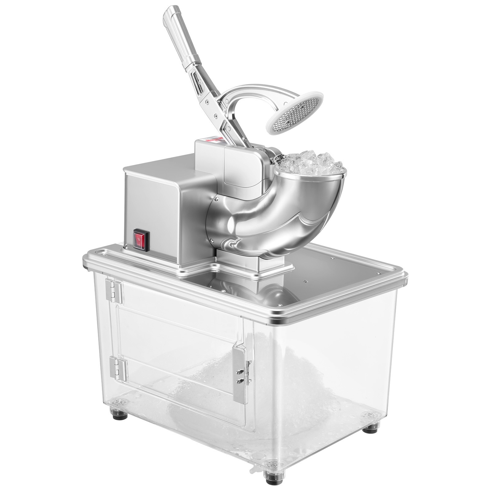 Commercial Ice Crusher 661LBS/H Electric Snow Cone Maker Shaved Ice Silver
