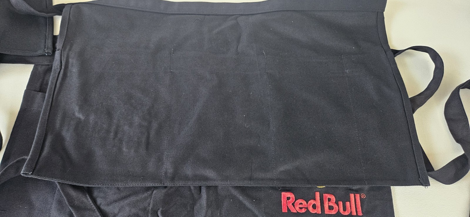 Red Bull Apron Server Bar Waiter Waitress Black 4 Pocket Embroidered Lot of 3