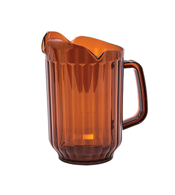 Winco WPCT-60A 60 oz 3-Spout Polycarbonate Amber Pitcher