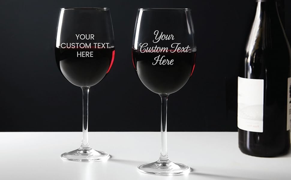 Create Your Own Engraved Personalized Wine Glass 19 oz – Stemmed Wine Glass with