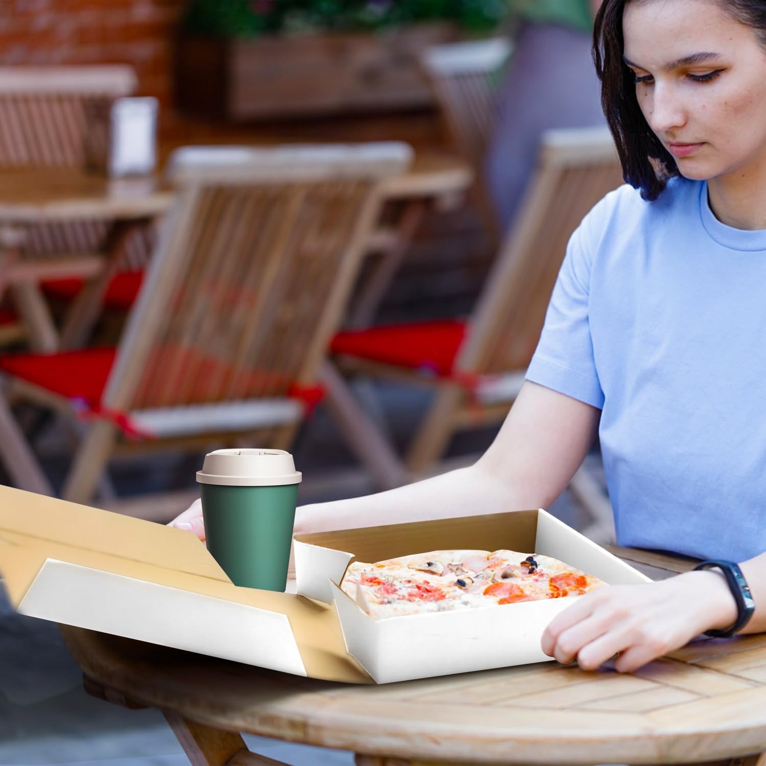 15 Pcs Cardboard Pizza Box White Kraft Corrugated Mini Pizza Pizza Boxes Used…