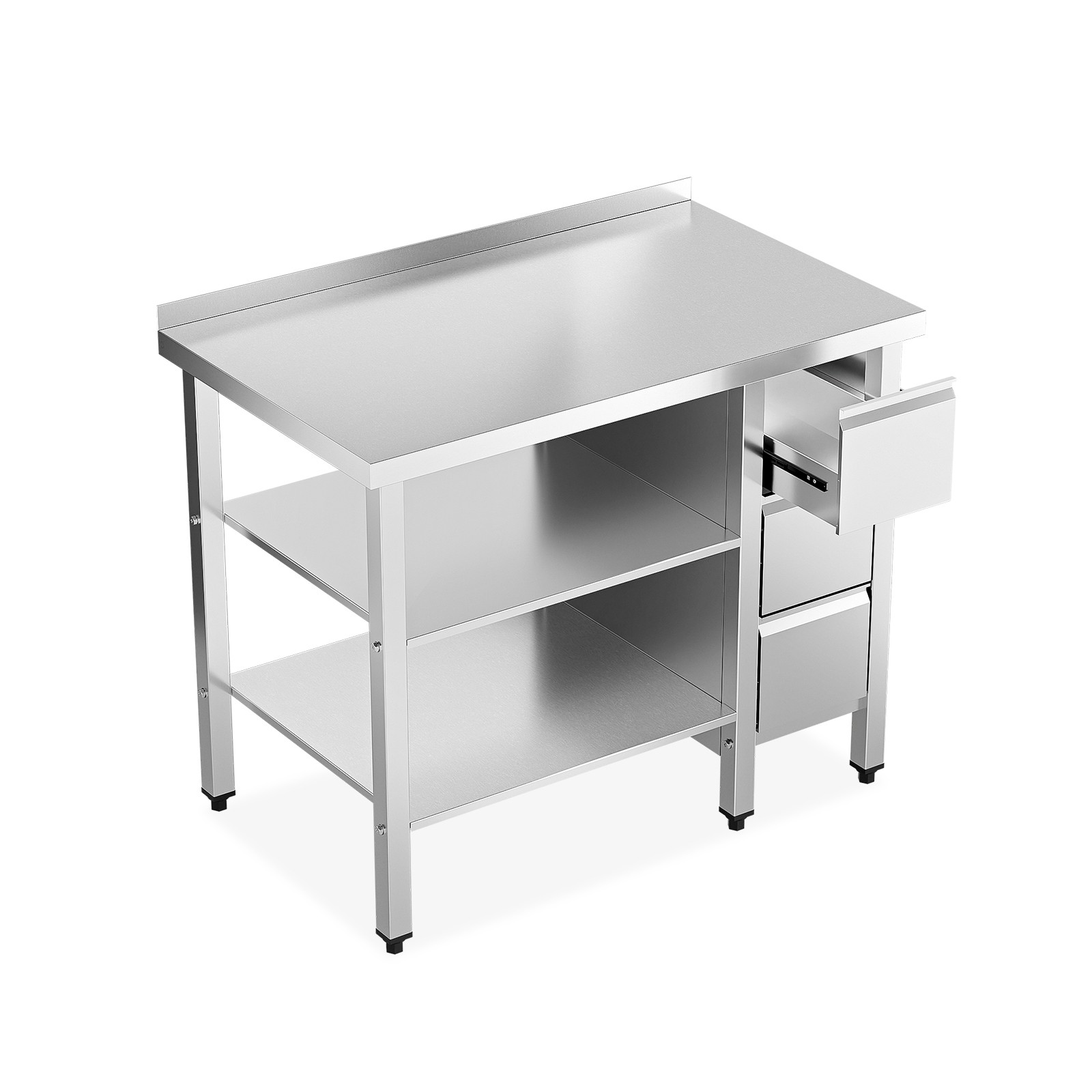 39″ x 24″ x 32″ Stainless Steel Work Table Heavy Duty Prep Table with 3 Drawers