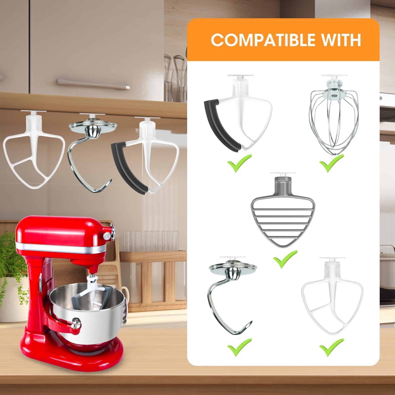 4 Pack Stand Mixer Attachment Holders Compatible with Kitchenaid Mixer Accessori