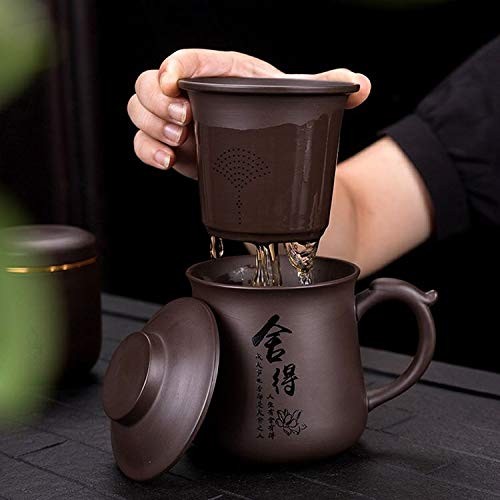 Aeseark Chinese Tea Cup Set Infuser Lidhandmade Portable Clay Teacupceramic