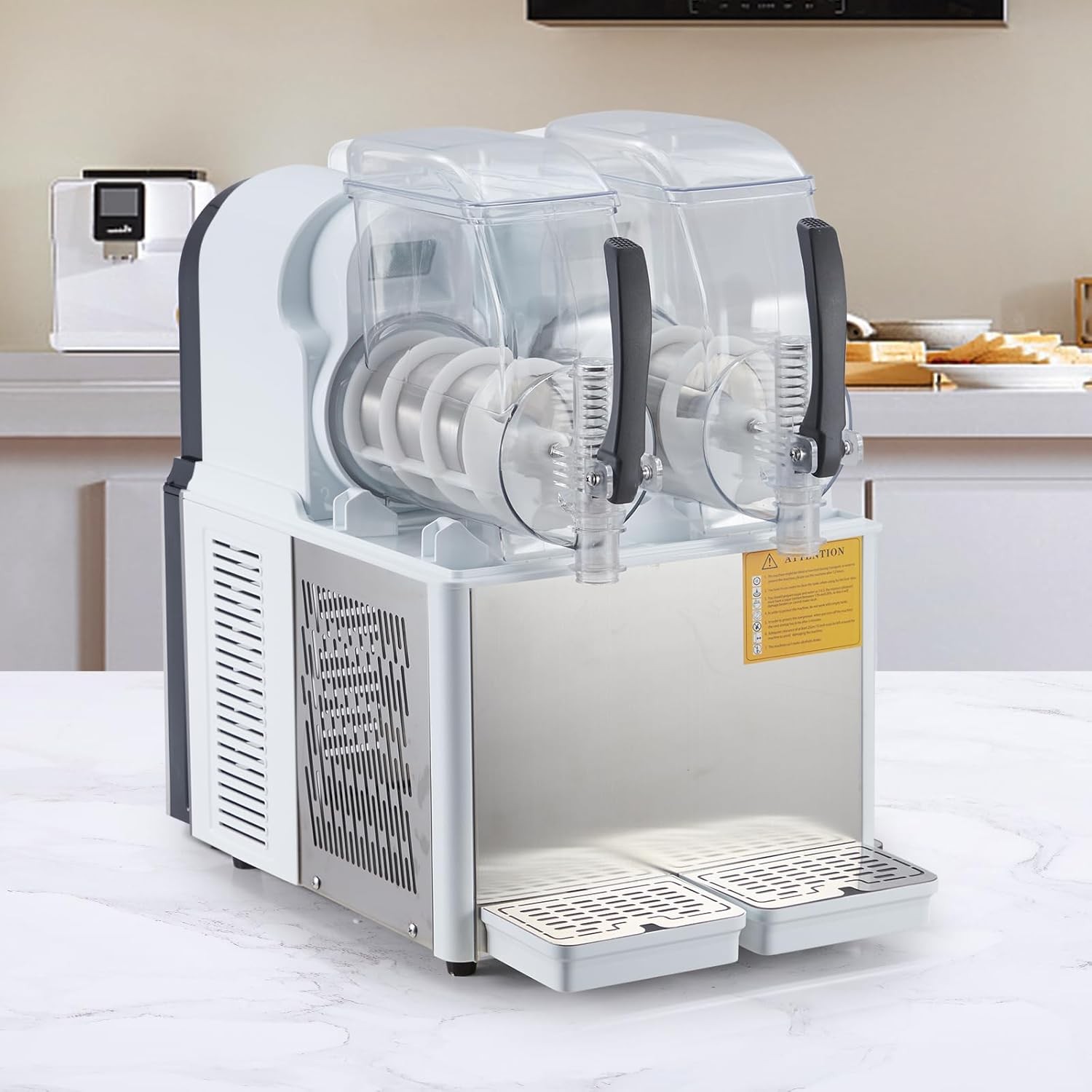 8L (2.1 Gal) Slushie Machine Dual Tank Frozen Drink Maker Margarita Machine 370W