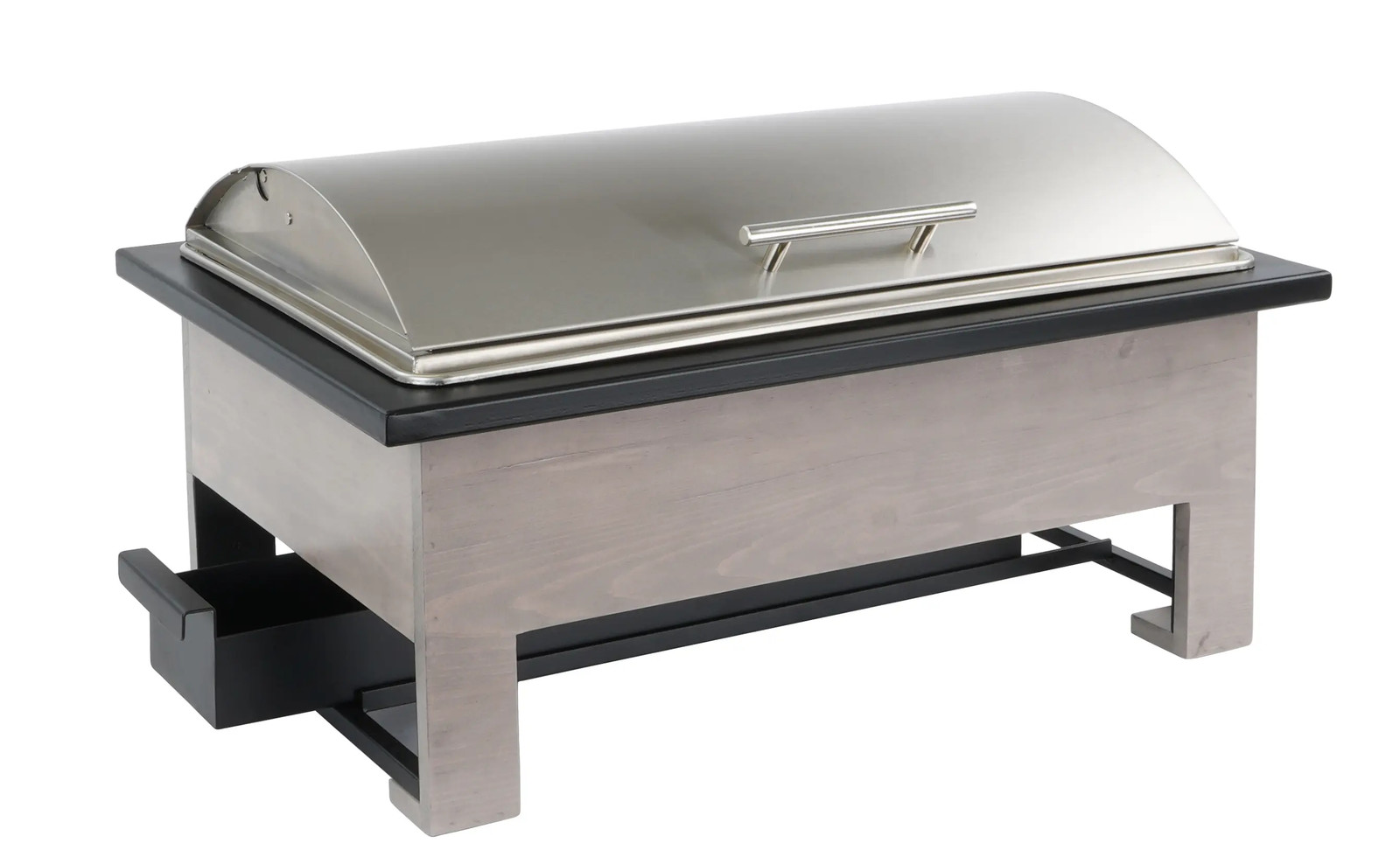 Cal-Mil 22415-110 Aspen 14.25″ x 22″ Black Metal Chafing Dish w/ Windguard