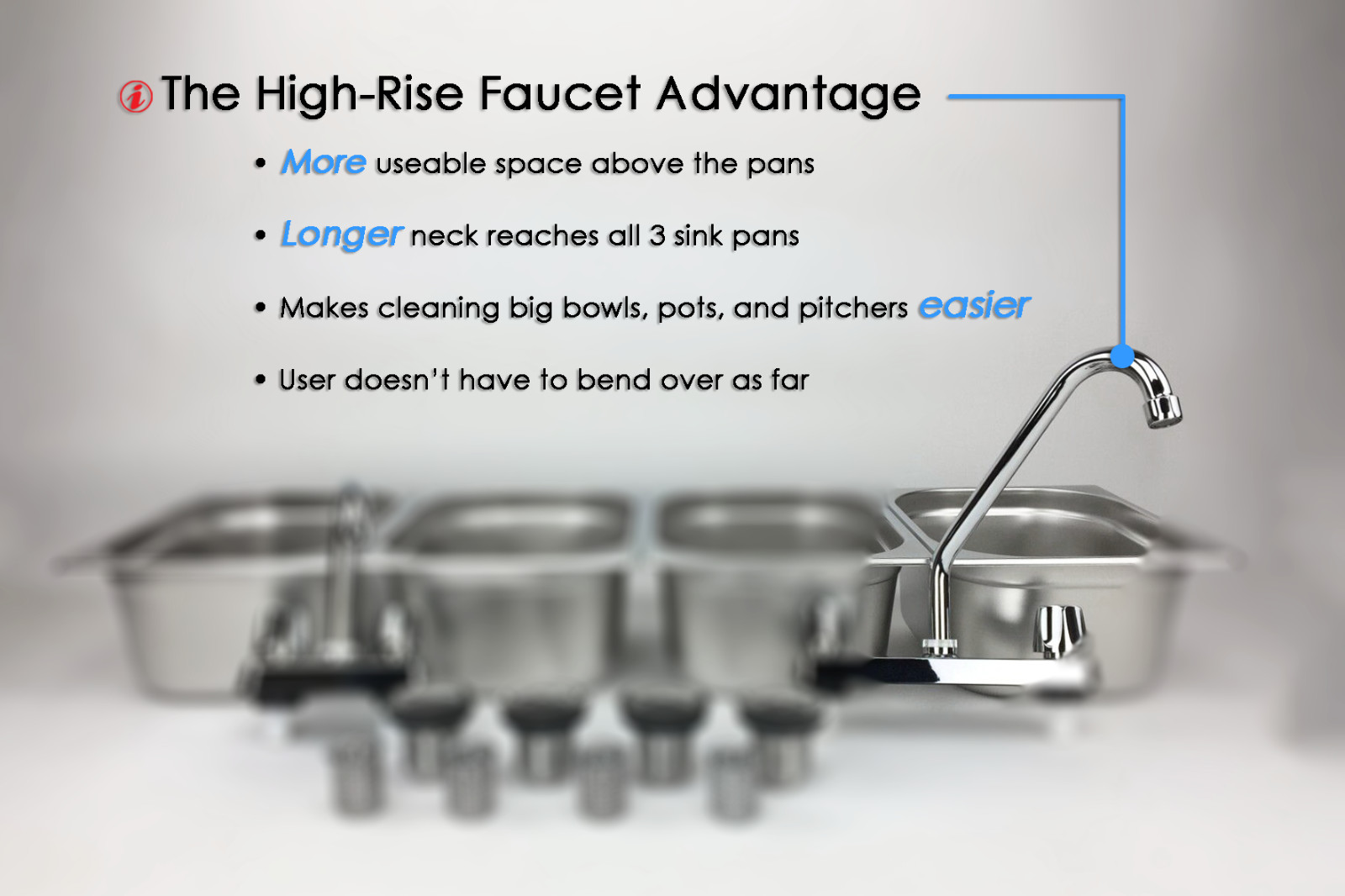 Large Concession Sink 4 Compartment Portable Food Truck Trailer w/Faucets