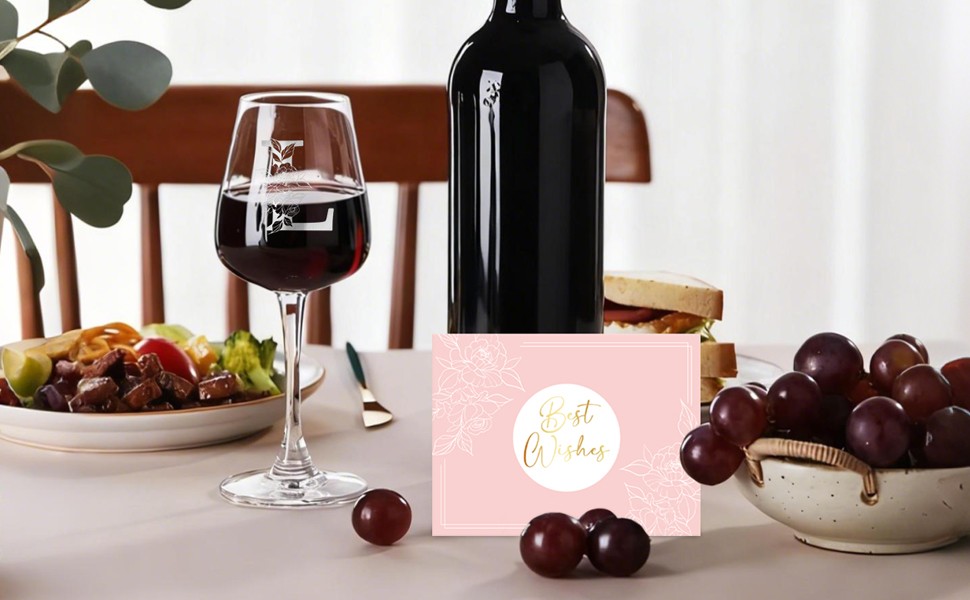 Monogrammed Wine Glass Gifts for Women, Personalized A-Z Wine Glass Customized