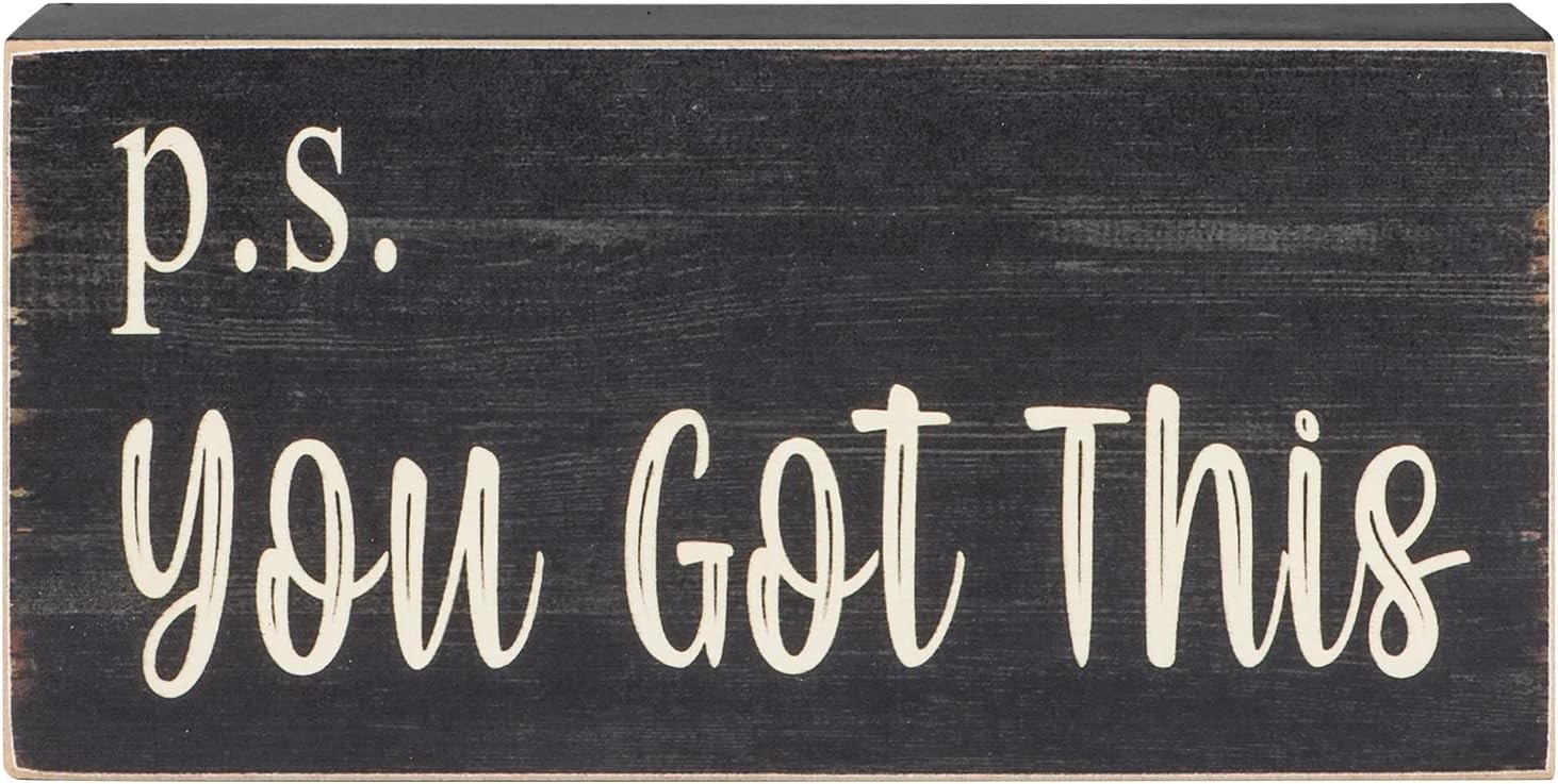 Esur Motivational Home Office Desk Black Decor – Farmhouse Wooden Box