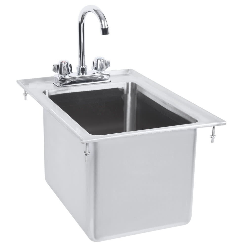 Stainless Steel 1 Compartment Drop in Sink 18.5″x13x10″ – Bowl Size 10″x14″x10″