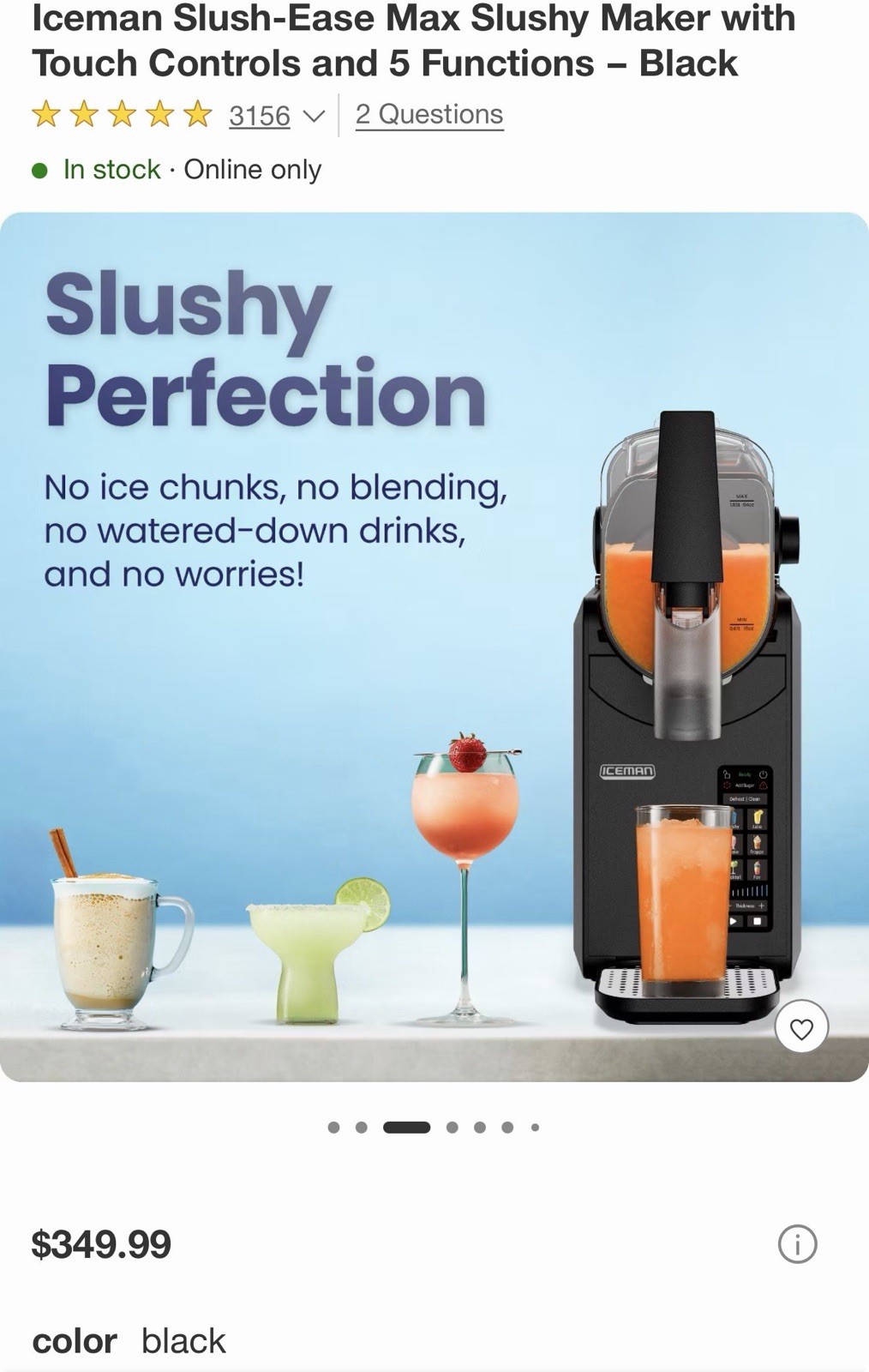 Iceman Slush-Ease Slushie Frozen Drink & Slushy Machine Maker w/ 5 Presets