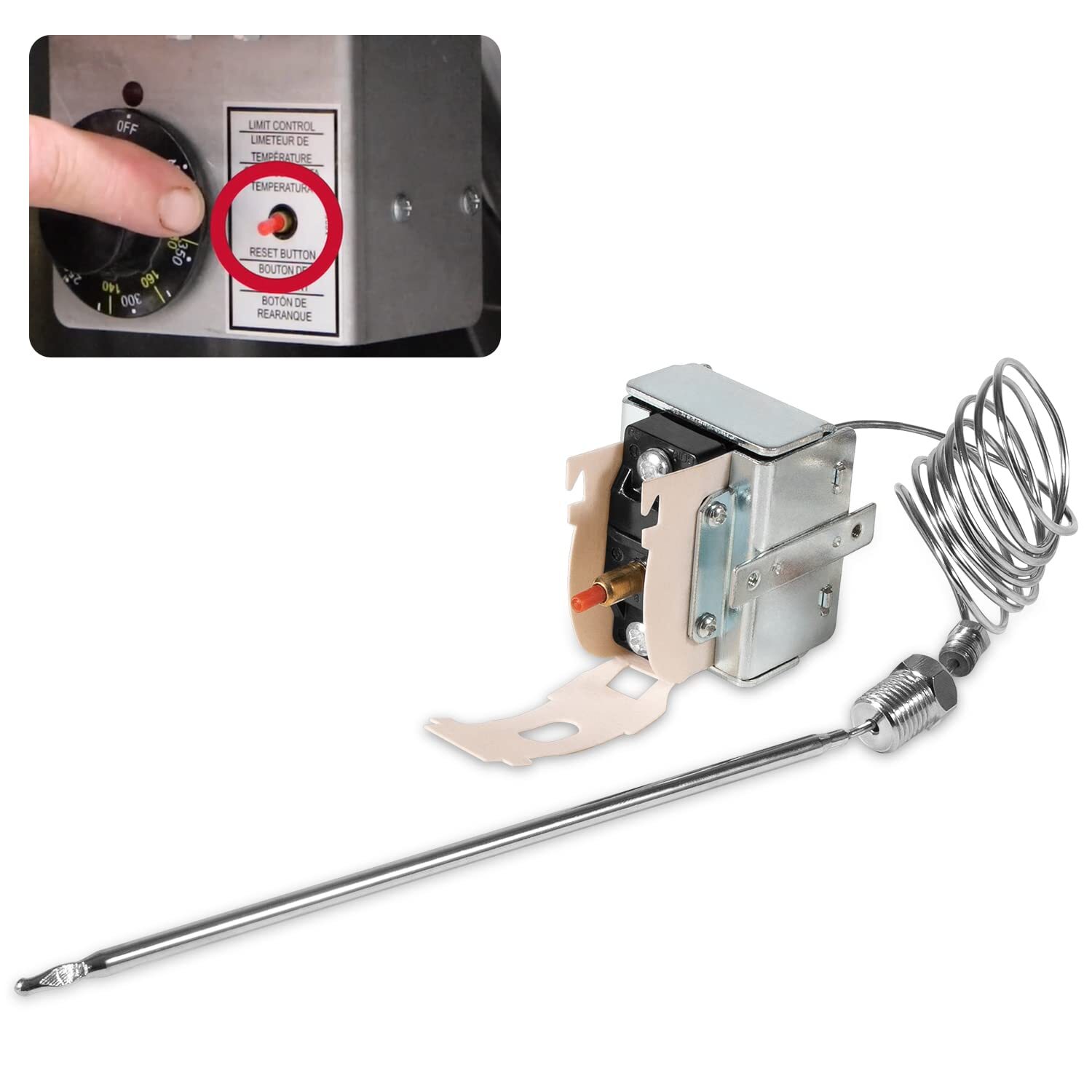 PP10084 High Limit Switch For Pitco Fryers Hi Limit Safety Thermostat 450F 45C+