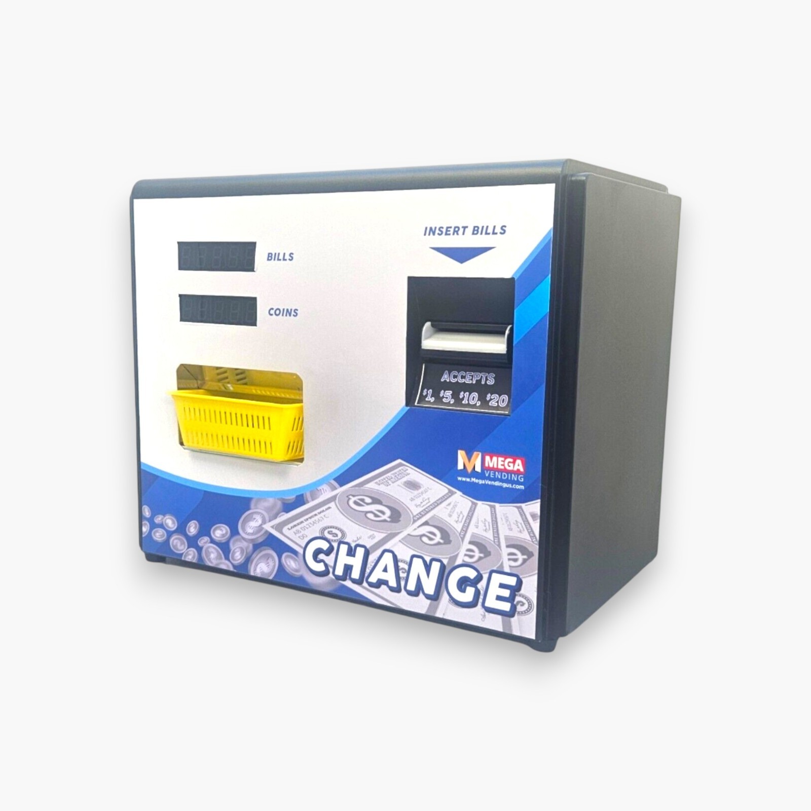 Quarter Machine Dollar Bill Changer Accepts $1-$20 1 Year Warranty Free Shipping