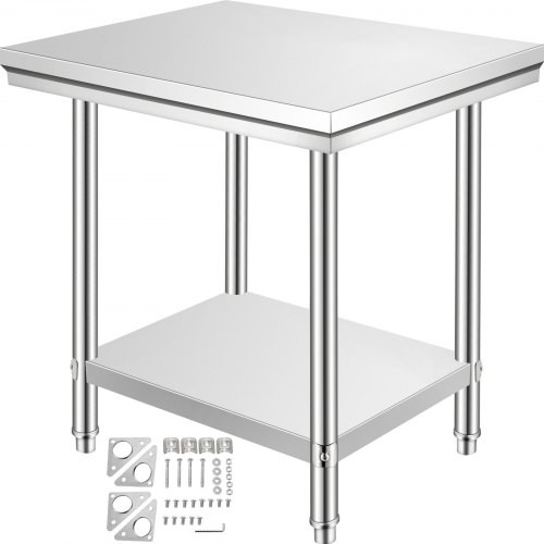Stainless Steel 36″ x 24″ NSF Kitchen Restaurant Prep Table w Backsplash Casters