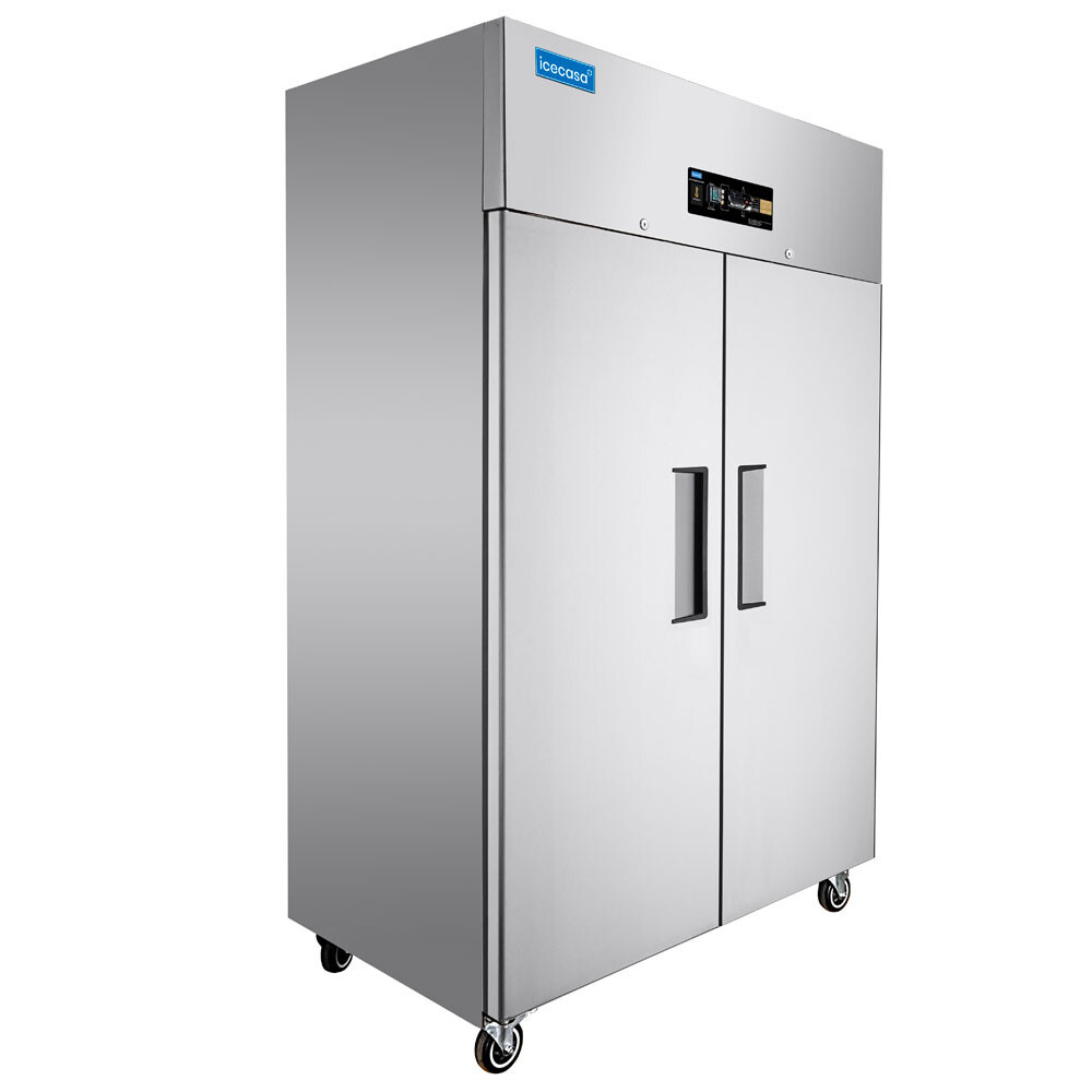 48″ Commercial Freezer, ICECASA Double Door Commercial Reach-In Freezer 36 Cu.ft