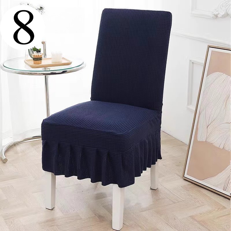 4pcs Universal Elastic Chair Cover One-Piece Chair Seatback Cover Pleated Trim
