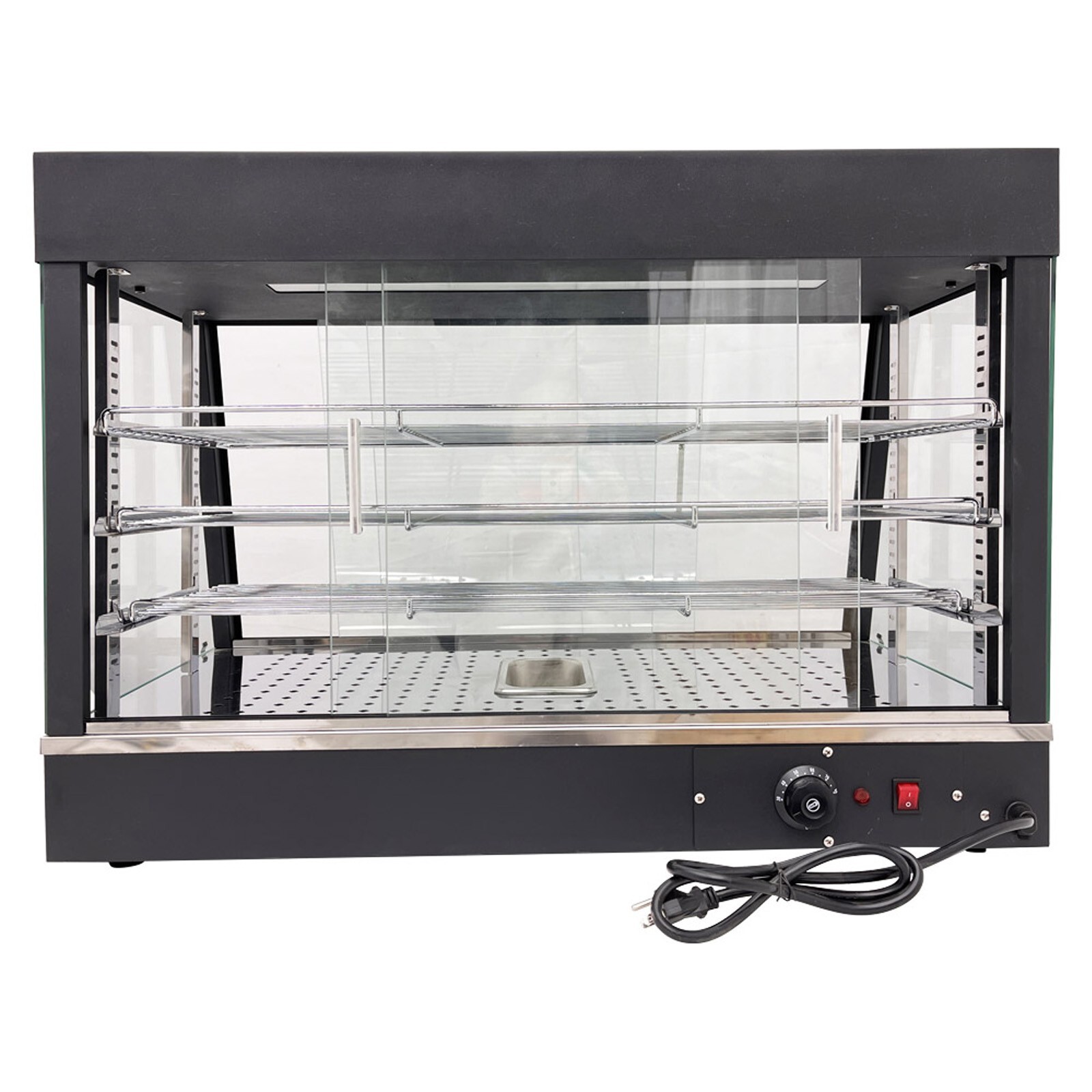 35in Food Display Heating Cabinet 3 Layer Egg Tart Heating Insulation Cabinet