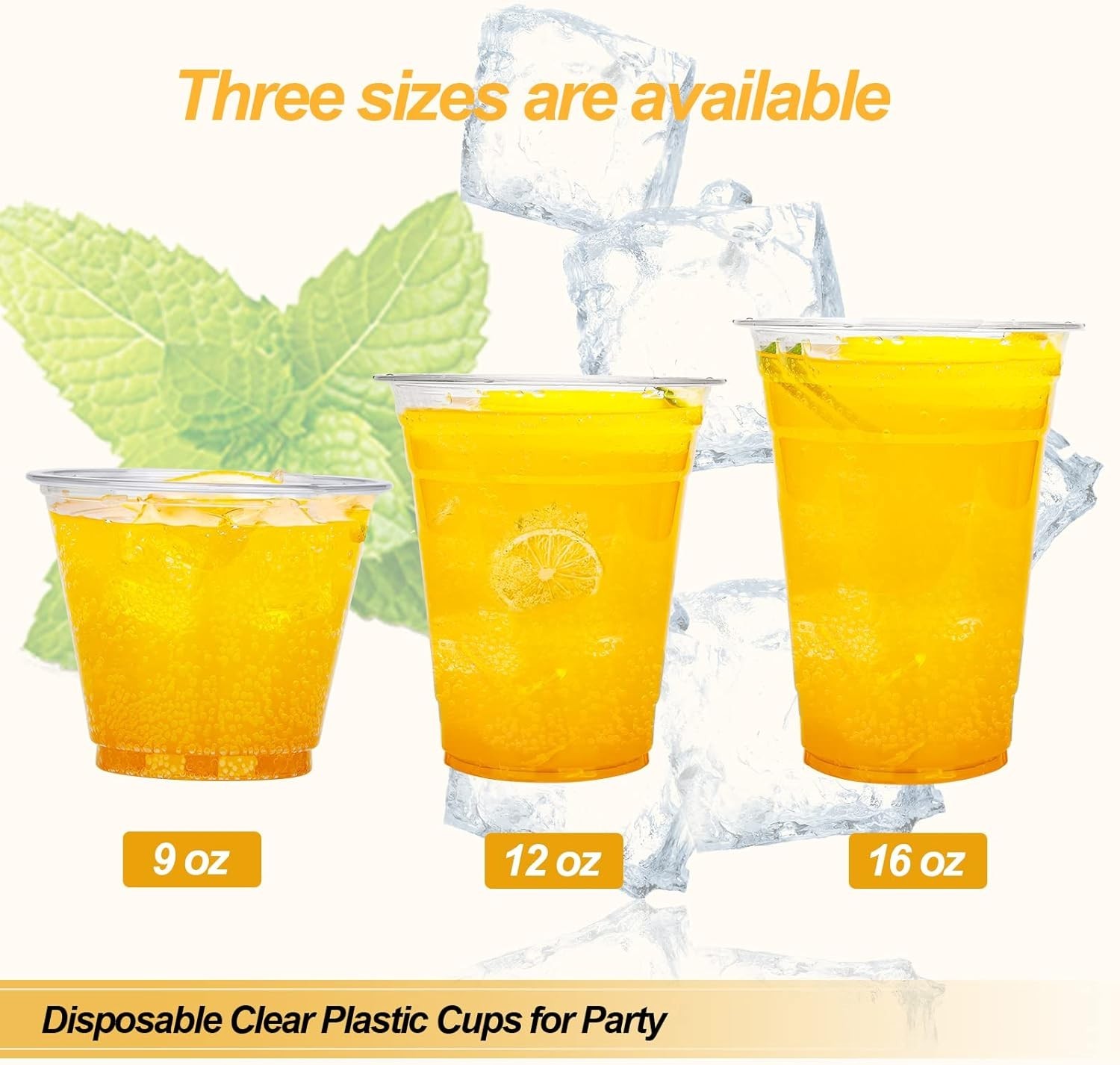 100 Count – 16 Ounce Plastic Cups, Ice Coffee Cups To Go – Crystal Clear PET …