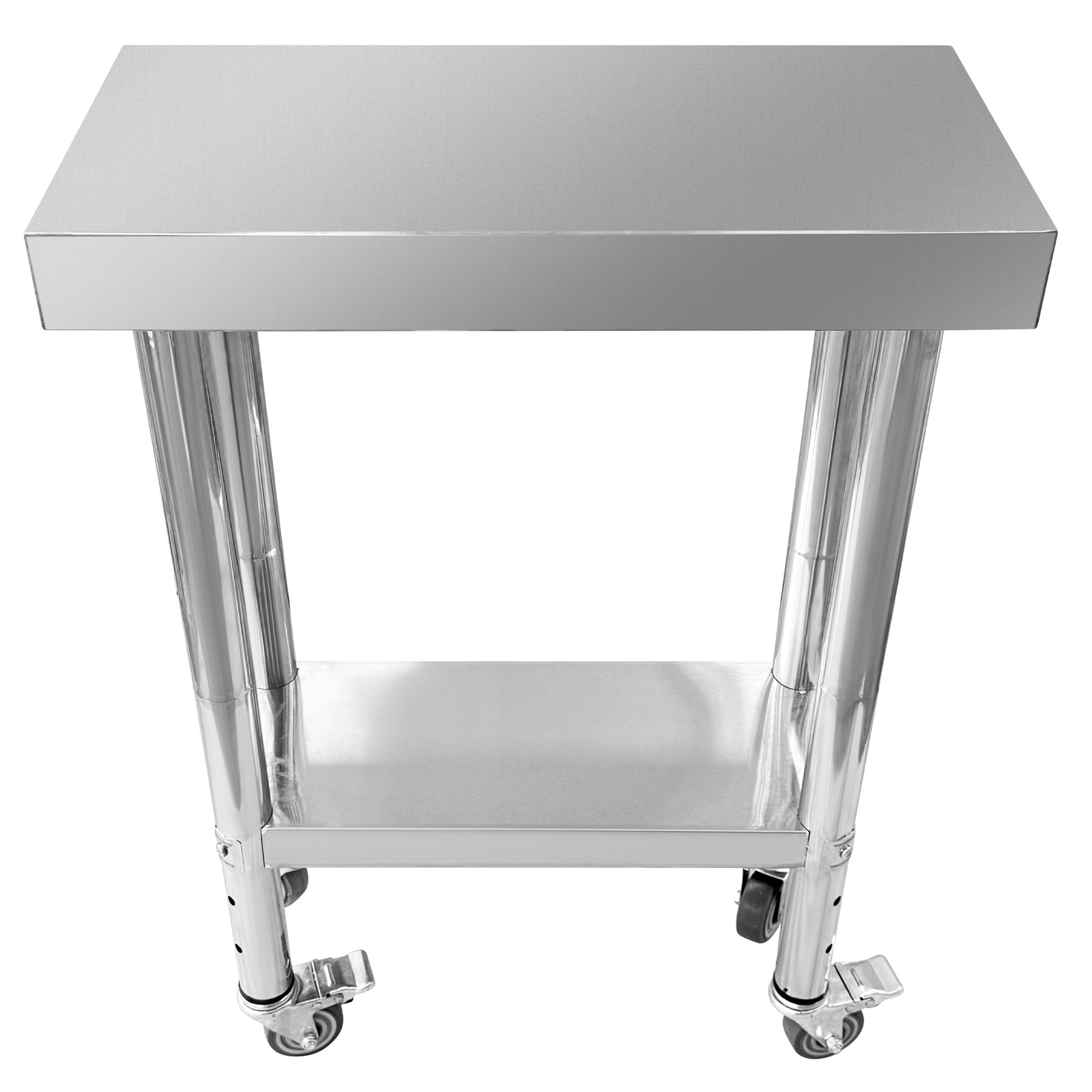 New Table with 4 Casters Stainless Steel Work Table 24 x 12 x 32 Inch